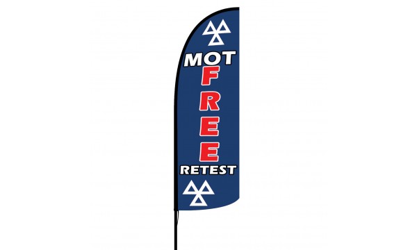 MOT Free Retest Custom Advertising Flag